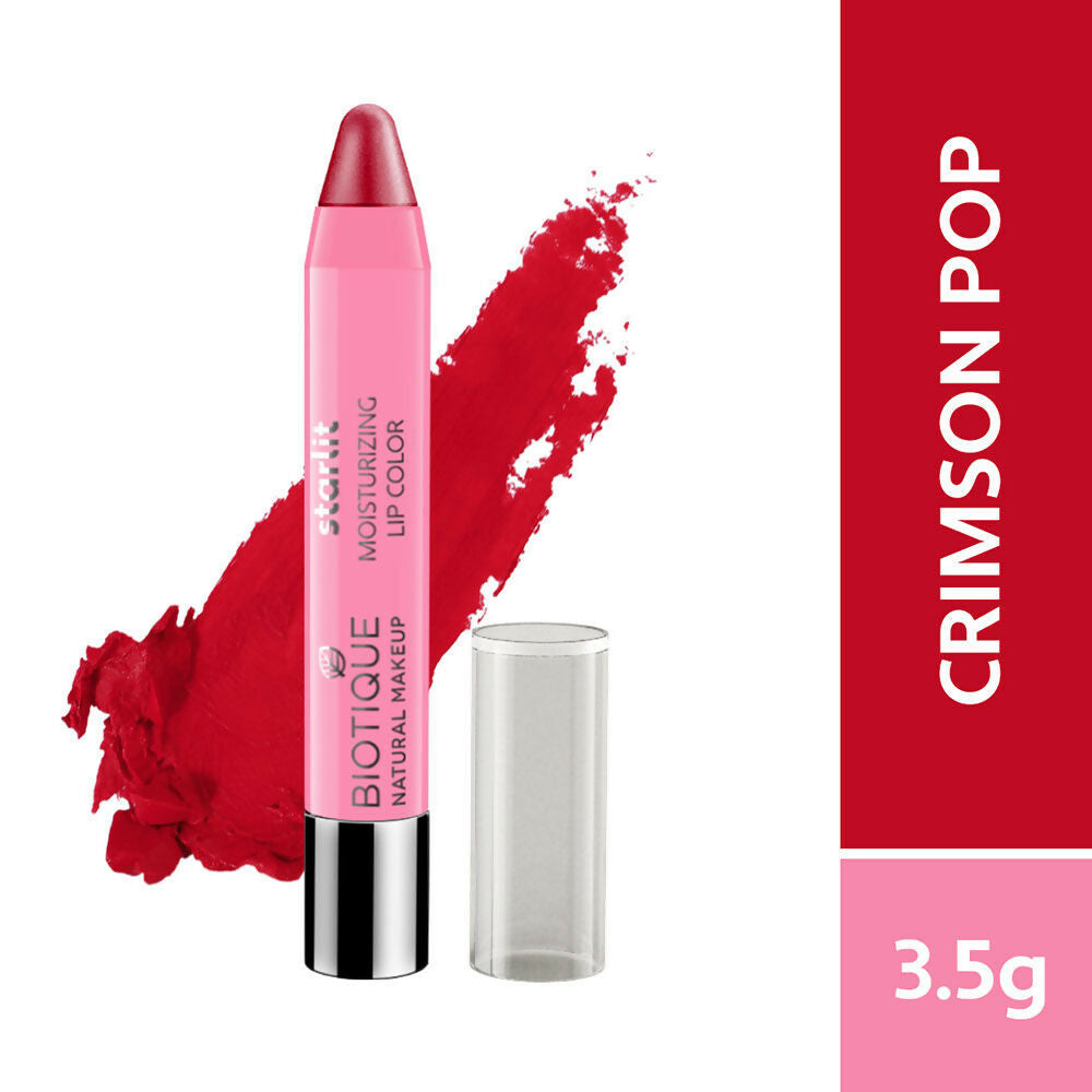 Biotique Starlit Moisturising Lipstick - Crimson Pop | Grocsy