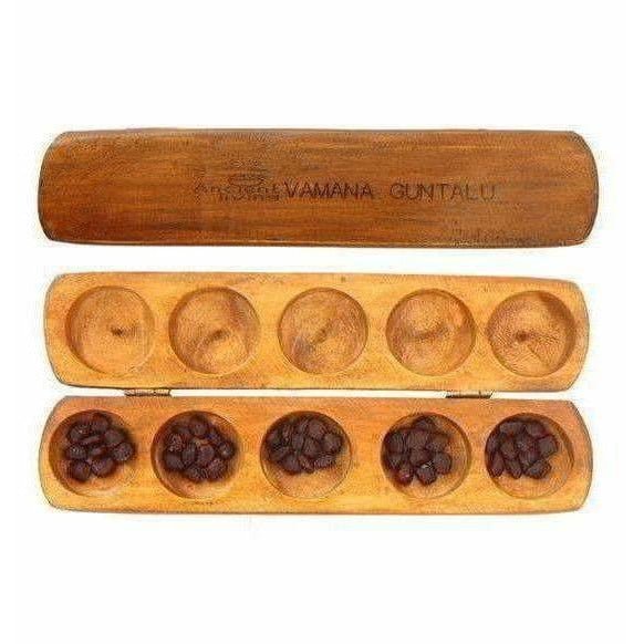 Ancient Living Vamana Guntalu / Pallanghuzi / Mancala wooden Board Game | Grocsy