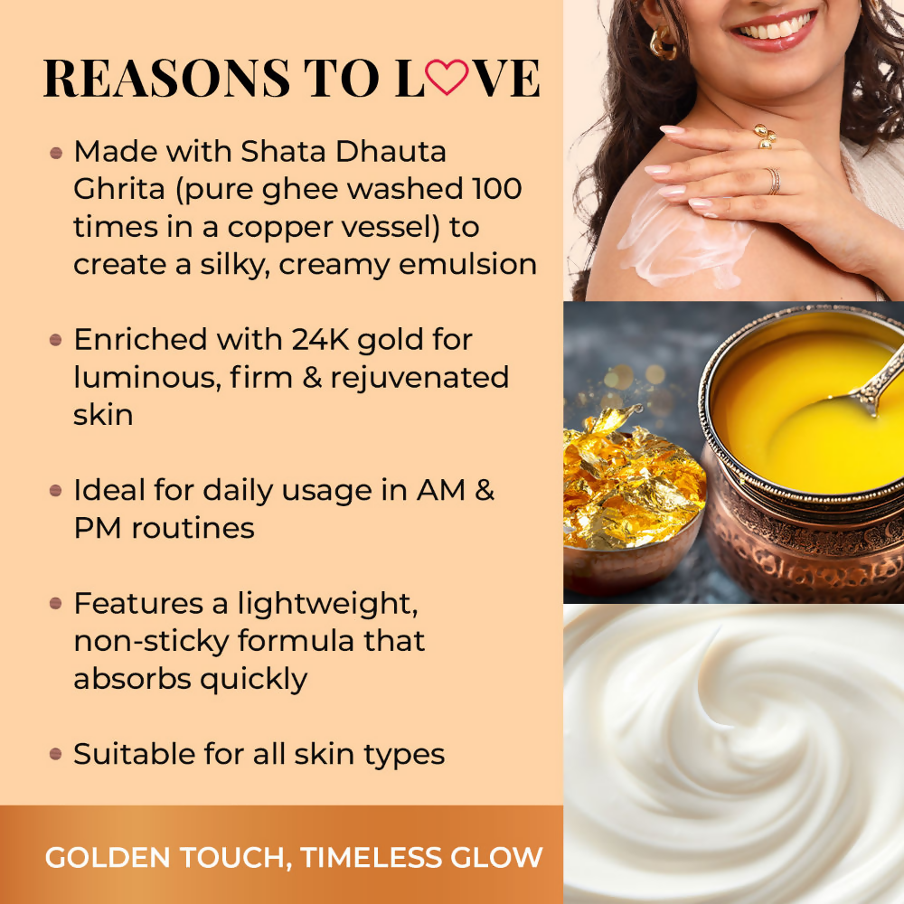 Just Herbs Pure Ghee & 24K Gold Deep Nourishing Body Butter | Grocsy