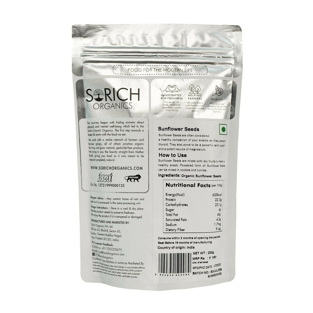 Sorich Organics Raw USDA Organic Sunflower Seeds | Grocsy