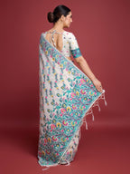 Vedant Vastram Dhakai Jamdani Cotton Saree - Green | Grocsy