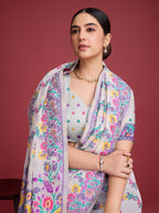 Vedant Vastram Dhakai Jamdani Cotton Saree - Purple | Grocsy