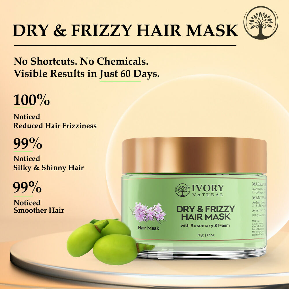 Ivory Natural Dry Rough Hair Mask For Smooths Hair, Frizz Reduction | Grocsy