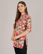Jaitra Apparels Women Printed Rayon Straight Kurta (Multicolor) | Grocsy