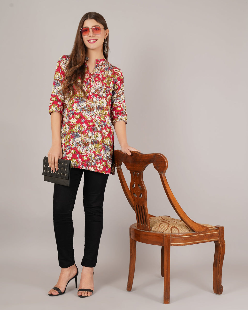 Jaitra Apparels Women Printed Rayon Straight Kurta (Multicolor) | Grocsy