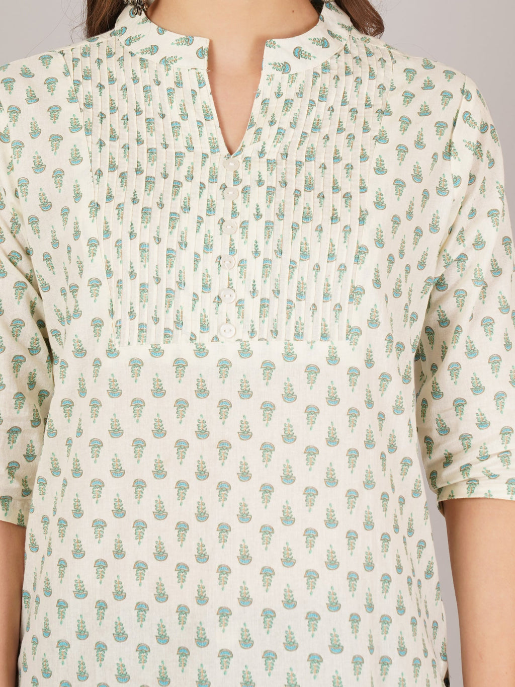 Jaitra Apparels Women Printed Rayon Straight Kurta (Off White) | Grocsy