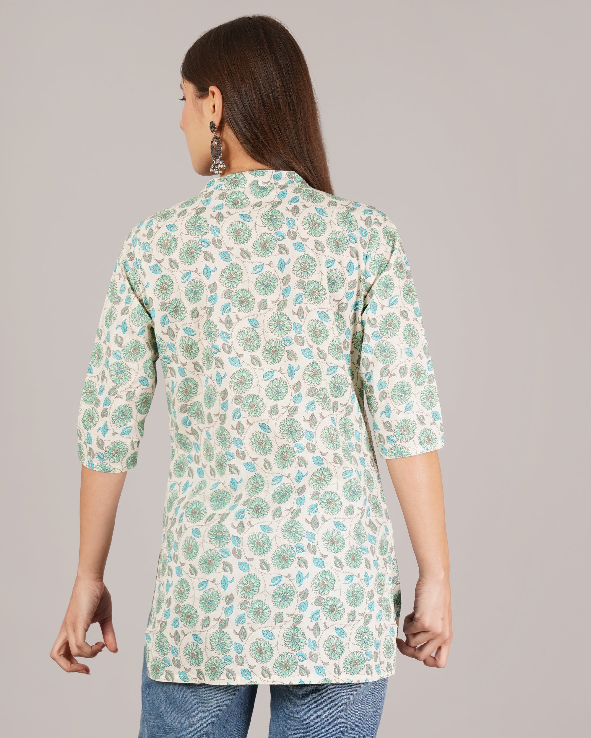 Jaitra Apparels Women Printed Rayon Straight Kurta (Off White) | Grocsy