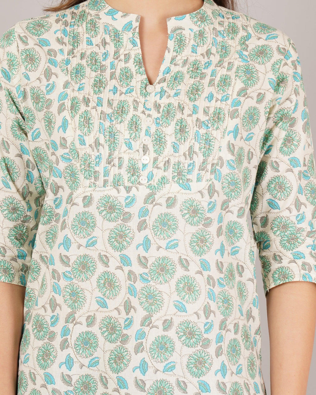 Jaitra Apparels Women Printed Rayon Straight Kurta (Off White) | Grocsy