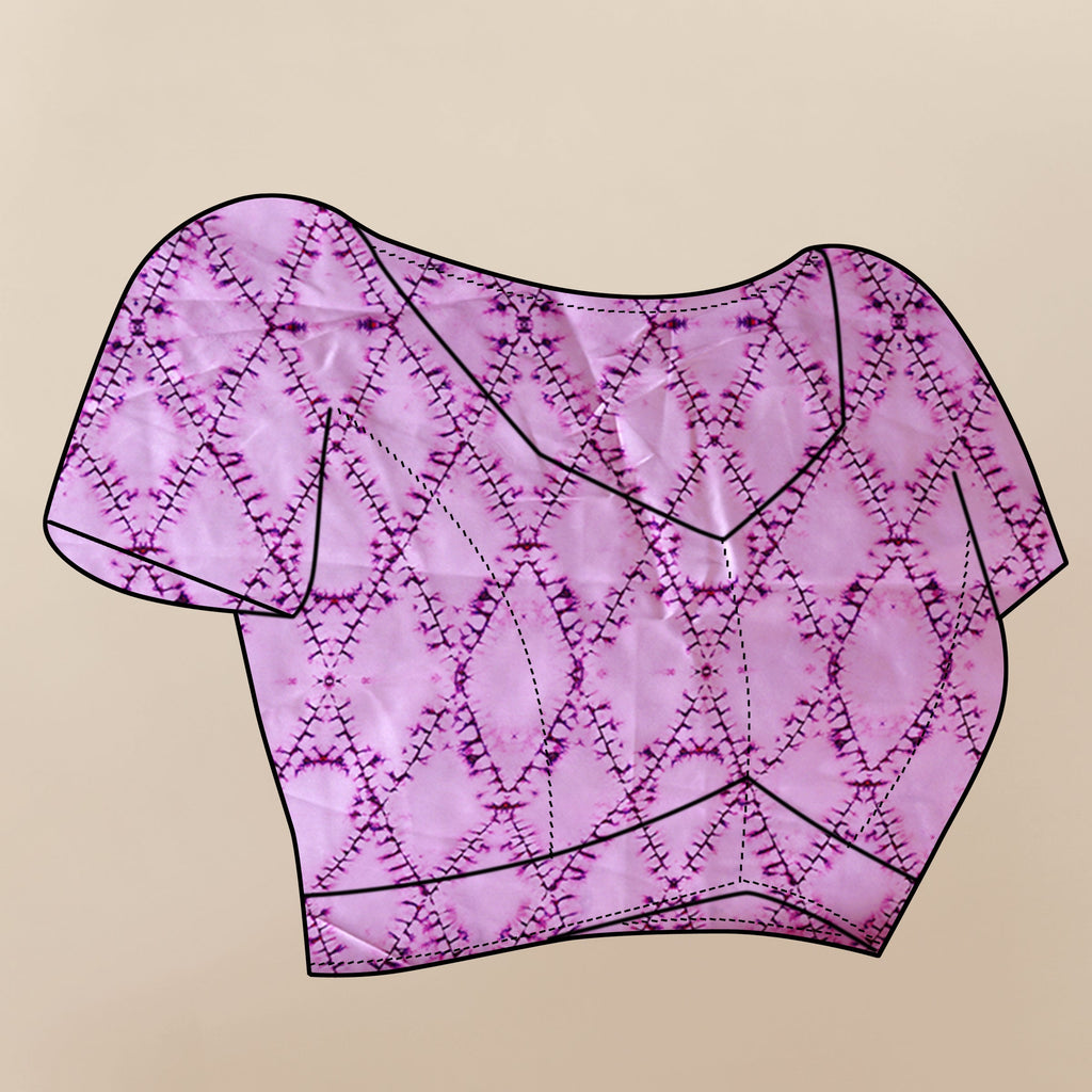 Vedant Vastram Digital Print Japan Satin Silk Party Wear Saree with Unstitched Blouse Piece - Purple | Grocsy