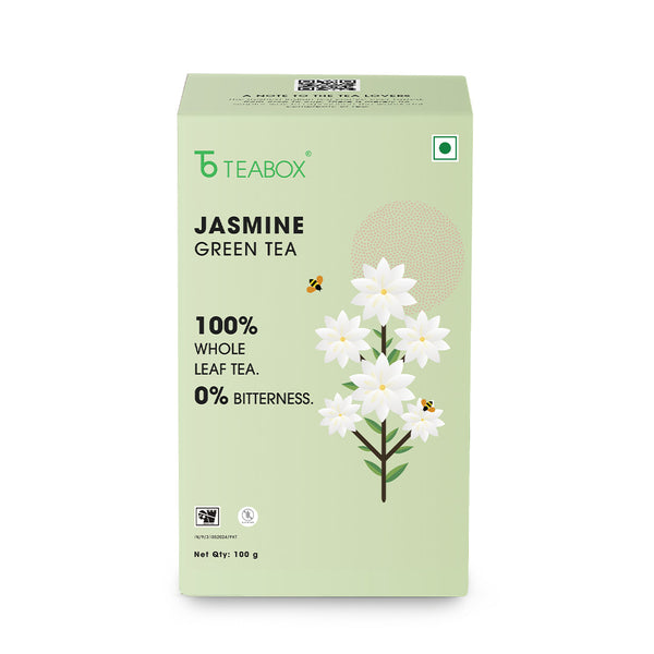 Teabox Organic Jasmine Green Tea Loose Leaves | Grocsy
