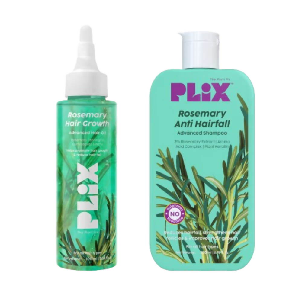 PLIX The Plant Fix Rosemary Hair Growth Advanced Hair Oil & Anti Hairfall Advance Shampoo | Grocsy