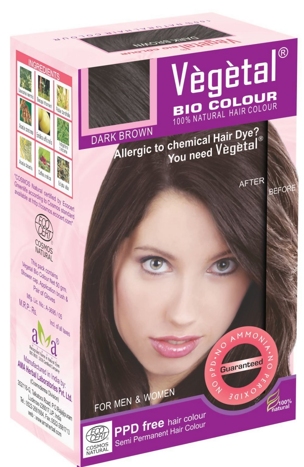 Vegetal Bio Colour Dark Brown Free In Pack Color Protection Shampoo | Grocsy