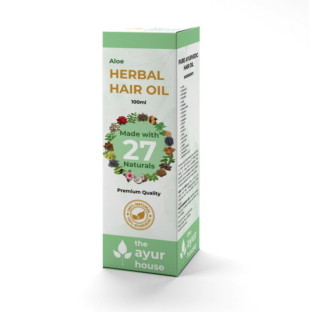 The Ayur House Aloe Vera Herbal Hair Oil 27 Herbs | Grocsy