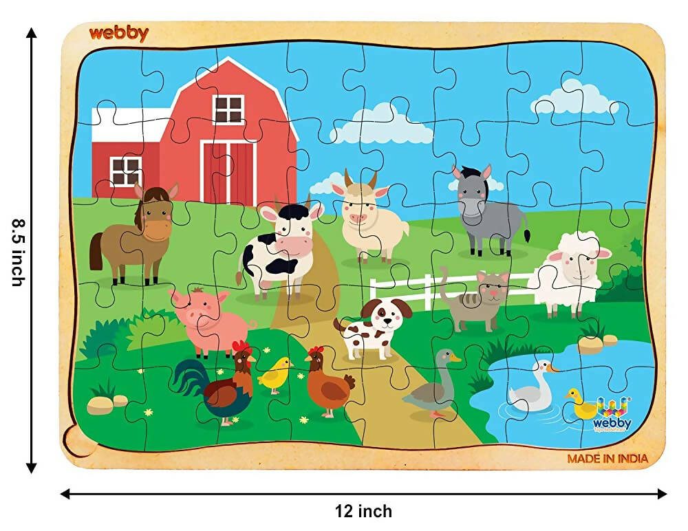 Webby Farm House Wooden Jigsaw Puzzle- 40 Pcs | Grocsy