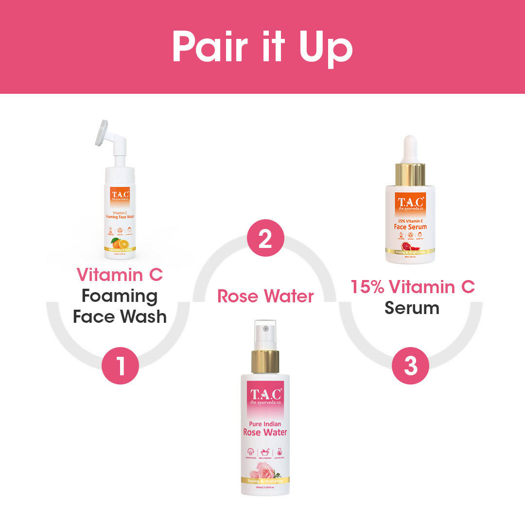 TAC - The Ayurveda Co. Pure Indian Rose Water For Toning & Hydration for Women & Men | Grocsy