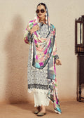 Muslin Cotton Digital Print & Embroidered Off White Salwar Suit - Emponline | Grocsy