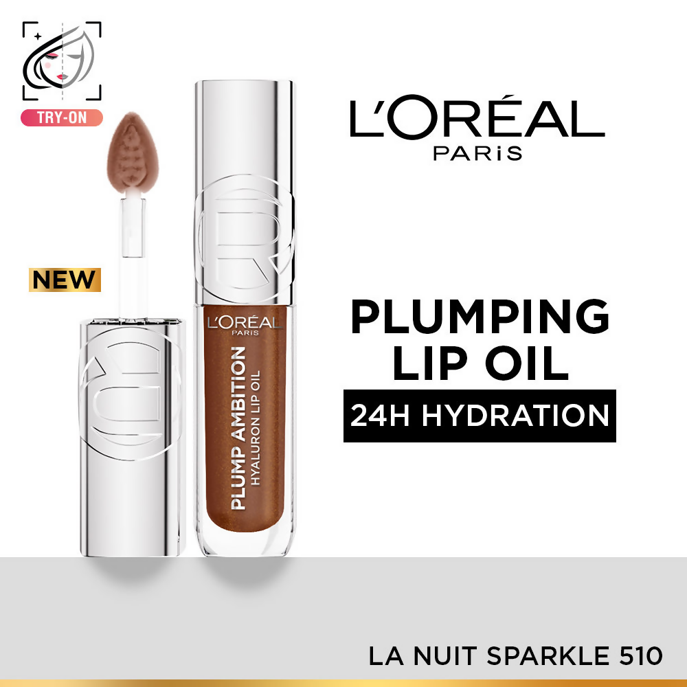 L'Oreal Paris Plump Ambition Hyaluron Lip Oil - 510 La Nuit Sparkle | Grocsy