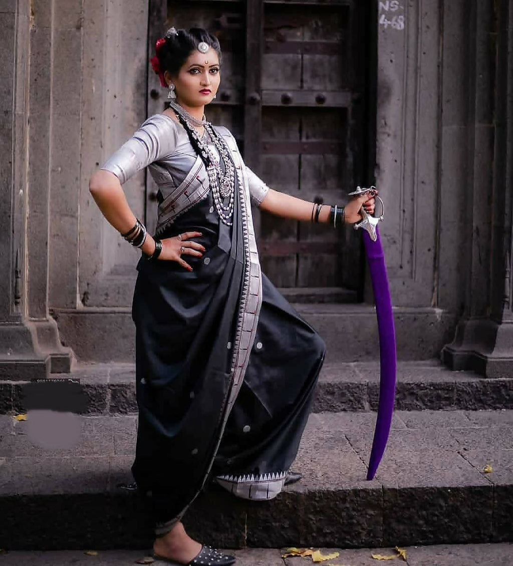 DEIANA'S Beautiful Designer Golden zari Soft Lichi Silk Saree - Black | Grocsy