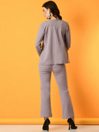 Myshka Women's Lavender Solid Jacket | Grocsy