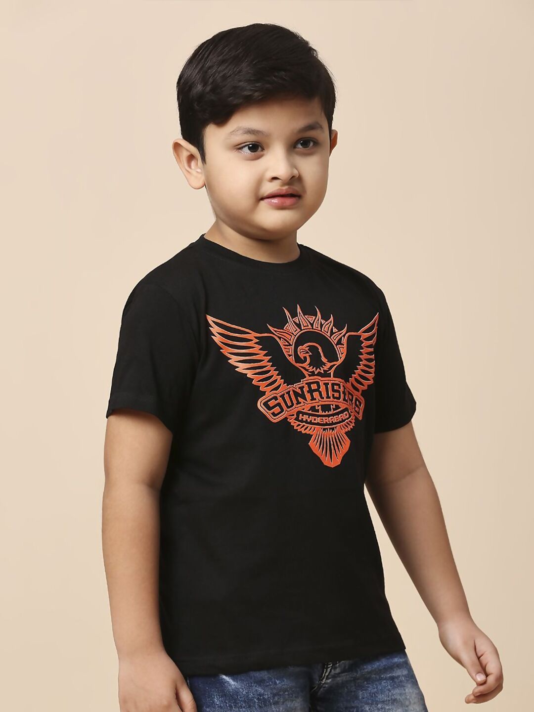 Fancode Kids Typography Printed Round Neck Sunrisers Hyderabad IPL T-Shirt | Grocsy