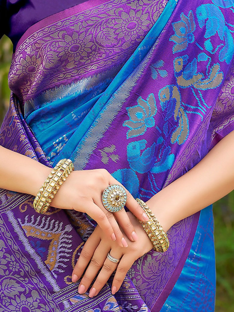 Shree Shyam Fashion Blue Soft Silk Saree | Grocsy