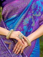 Shree Shyam Fashion Blue Soft Silk Saree | Grocsy