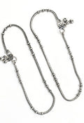 Mominos Fashion Kamal Johar Oxidised Light Weight Silver Anklets | Grocsy