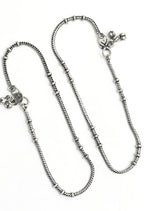 Mominos Fashion Kamal Johar Oxidised Light Weight Silver Anklets | Grocsy