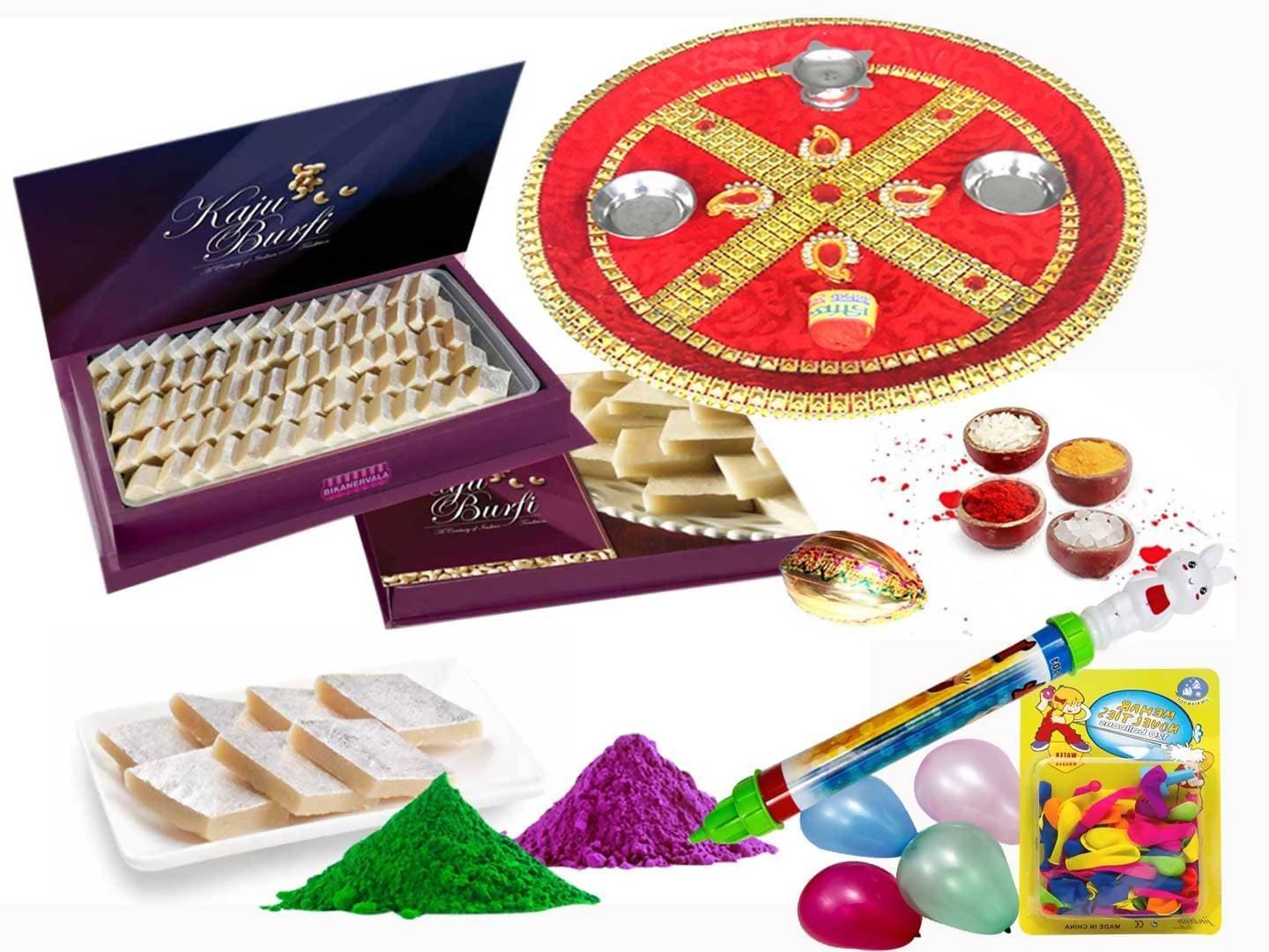 Bikanervala Holi Puja Thali With Kaju Katli | Grocsy
