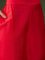Sangria Embroidered Kurta & Palazzo With Dupatta | Grocsy