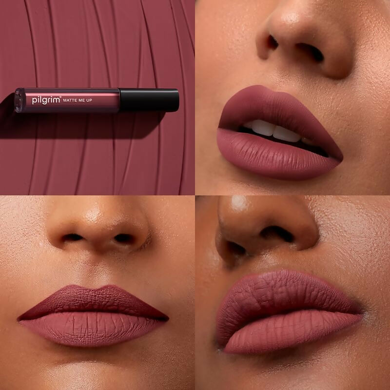 Pilgrim Liquid Matte Lipstick with Hyaluronic Acid - Blushing Nude | Grocsy