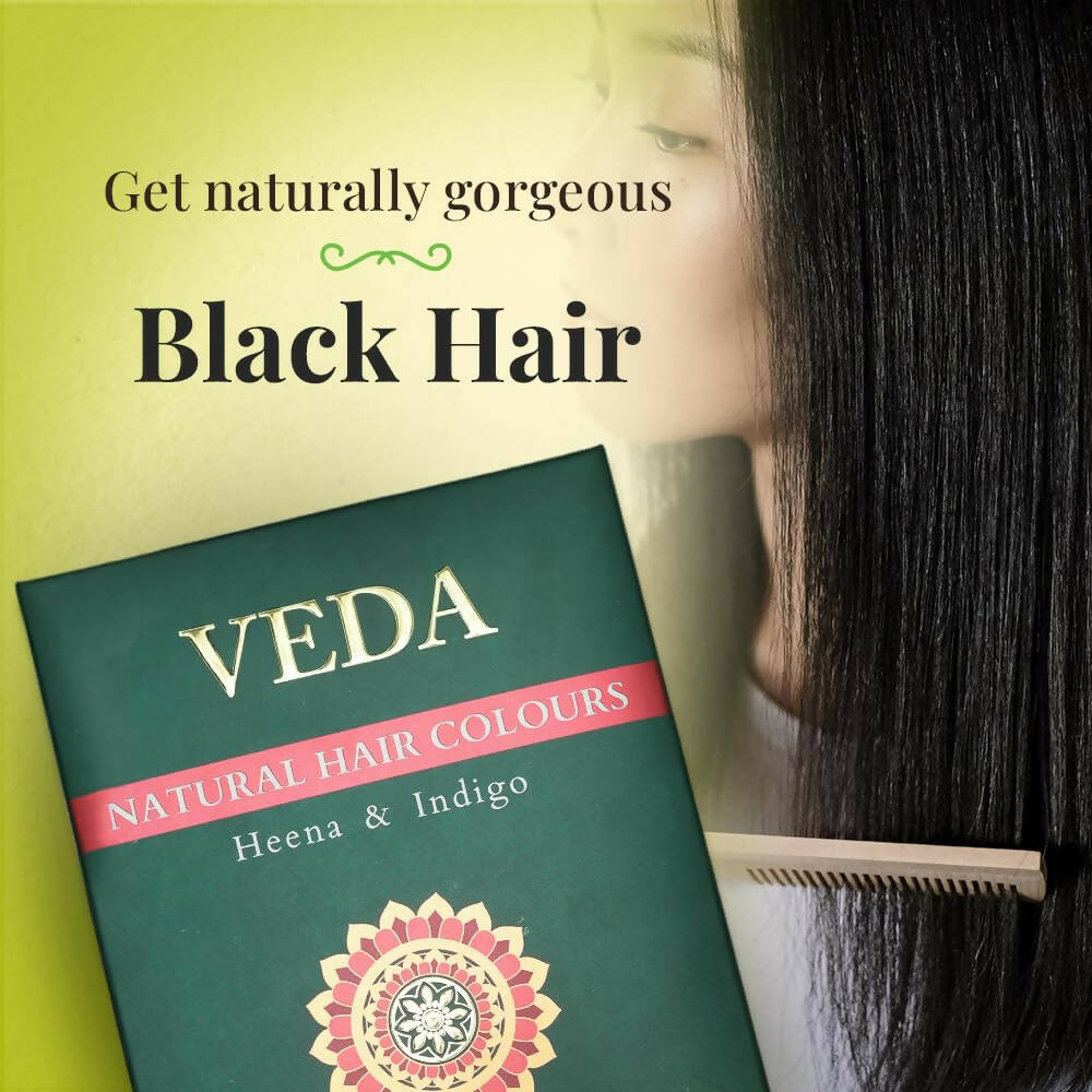 Veda Natural Colors For Black Hair - Henna & Indigo | Grocsy