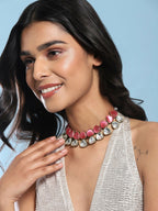 Pink and Kundan Stone Neckpiece- Ruby Raang | Grocsy