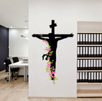 Jesus Christ Floral Religion Christian Trinity Prayer Wall Sticker | Grocsy