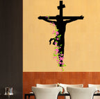 Jesus Christ Floral Religion Christian Trinity Prayer Wall Sticker | Grocsy