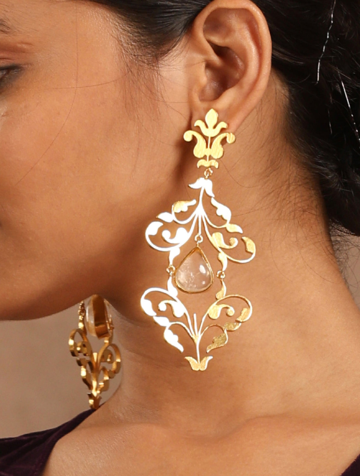 trueBrowns Gold-Polished Tear Drop Earrings | Grocsy