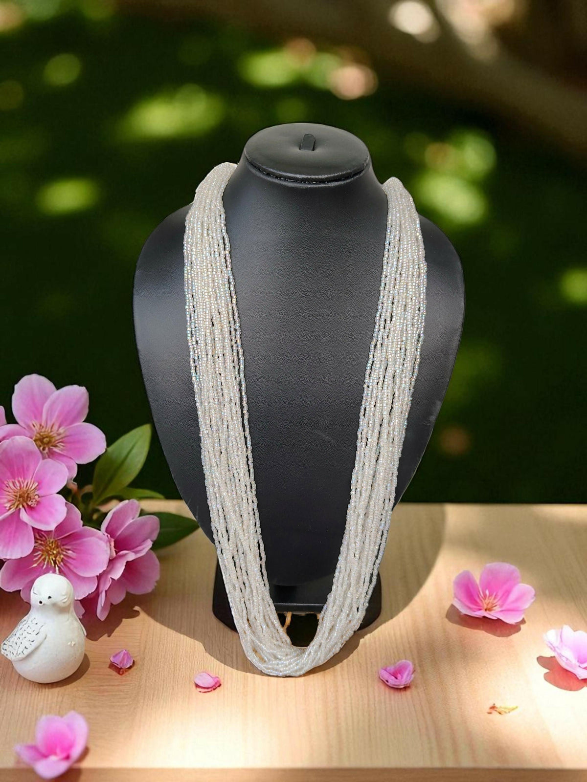 Inhanns Rangsaaz 20-Layer Luxe Long Beaded Only Necklace - Rainbow Beads Only Necklace | Grocsy