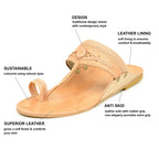 Stepsoft Men'S Natural Kolhapuri Chappal | Handcrafted Ethnic Slip-On Leather Footwear | Grocsy
