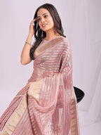 Shree Shyam Fashion Organza Pink Saree | Grocsy
