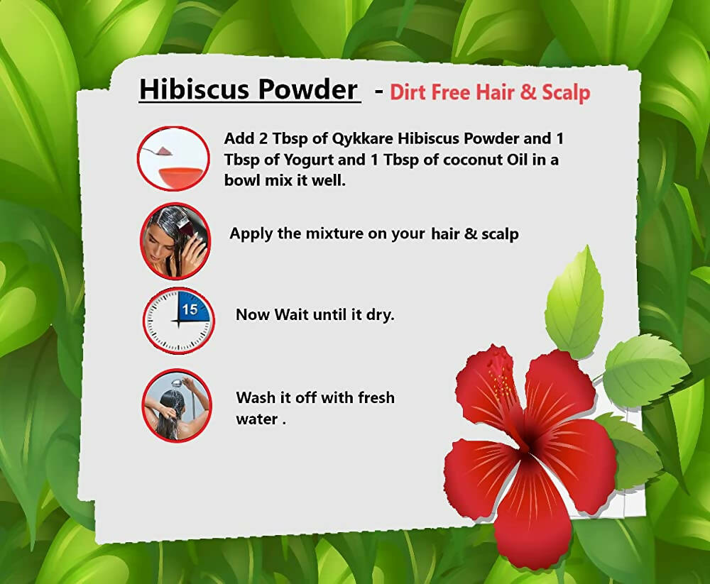 Qykkare Premium Hibiscus Powder For Hair Growth | Grocsy