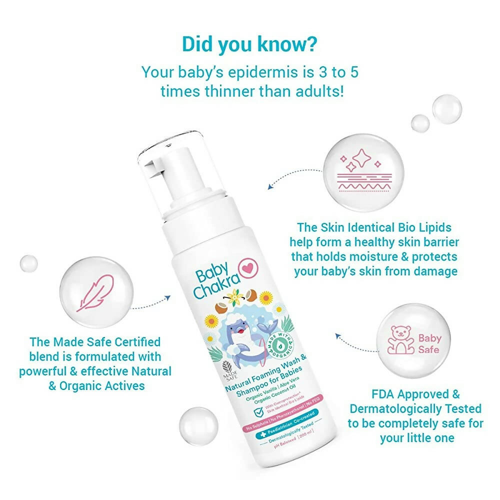 BabyChakra Natural Foaming Wash & Shampoo For Babies | Grocsy