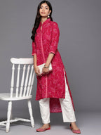 Ahalyaa Women's Traditional wear Kurta - Red | Grocsy