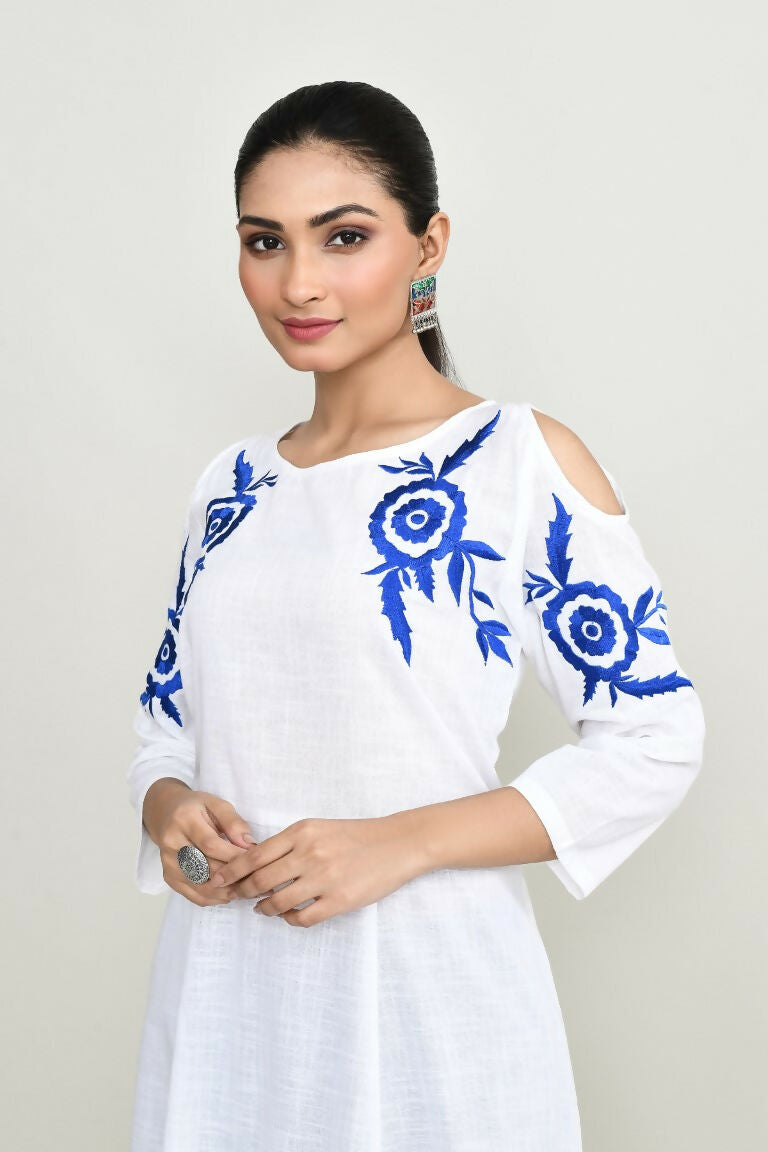 Joban Fashion White Rayon Kurta Set | Grocsy