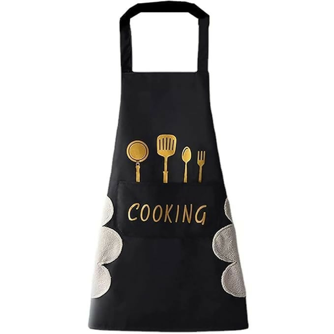 Klimet Waterproof Kitchen Apron For Women-Black | Grocsy