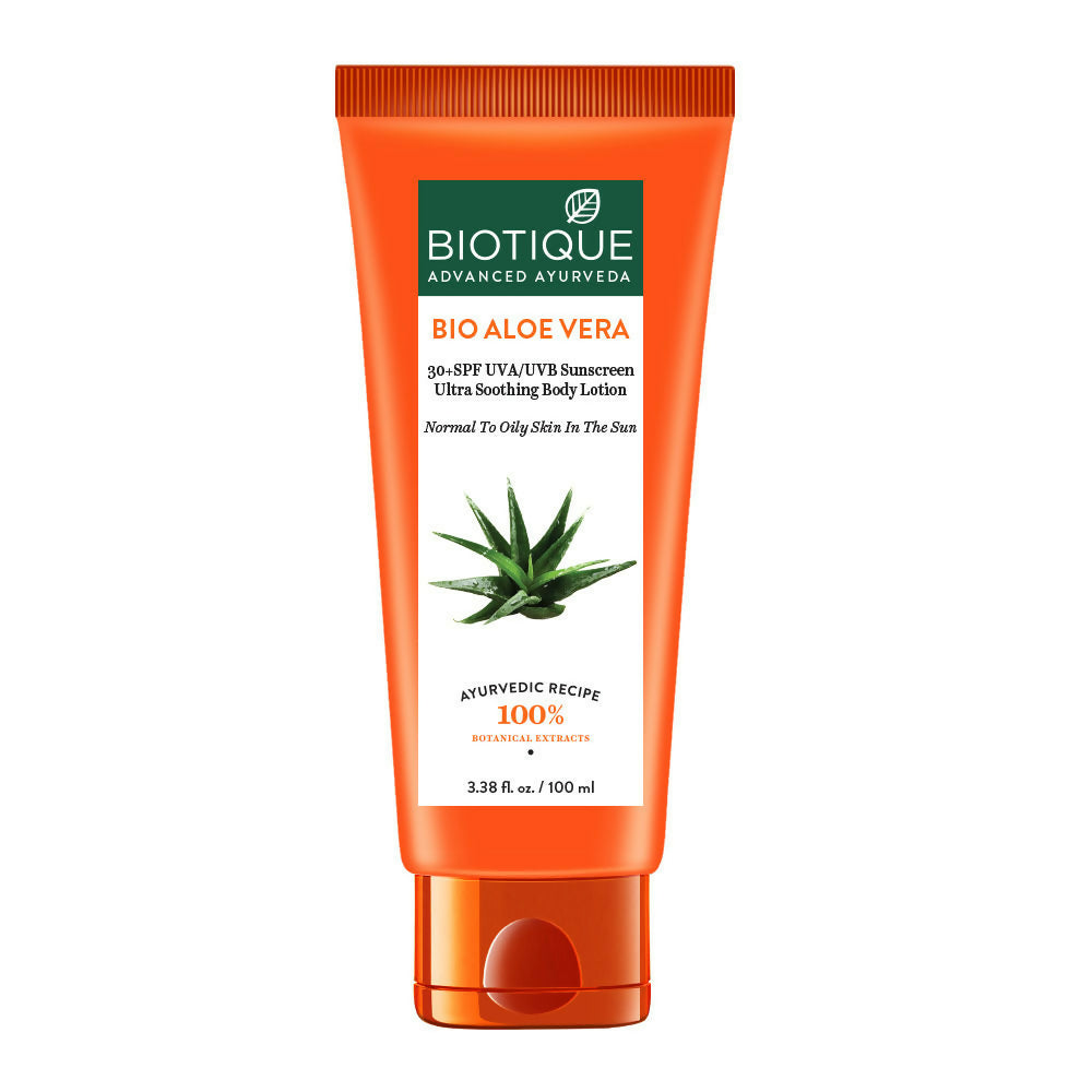 Biotique Bio Aloe Vera 30+ SPF Sunscreen Ultra Soothing Body Lotion | Grocsy