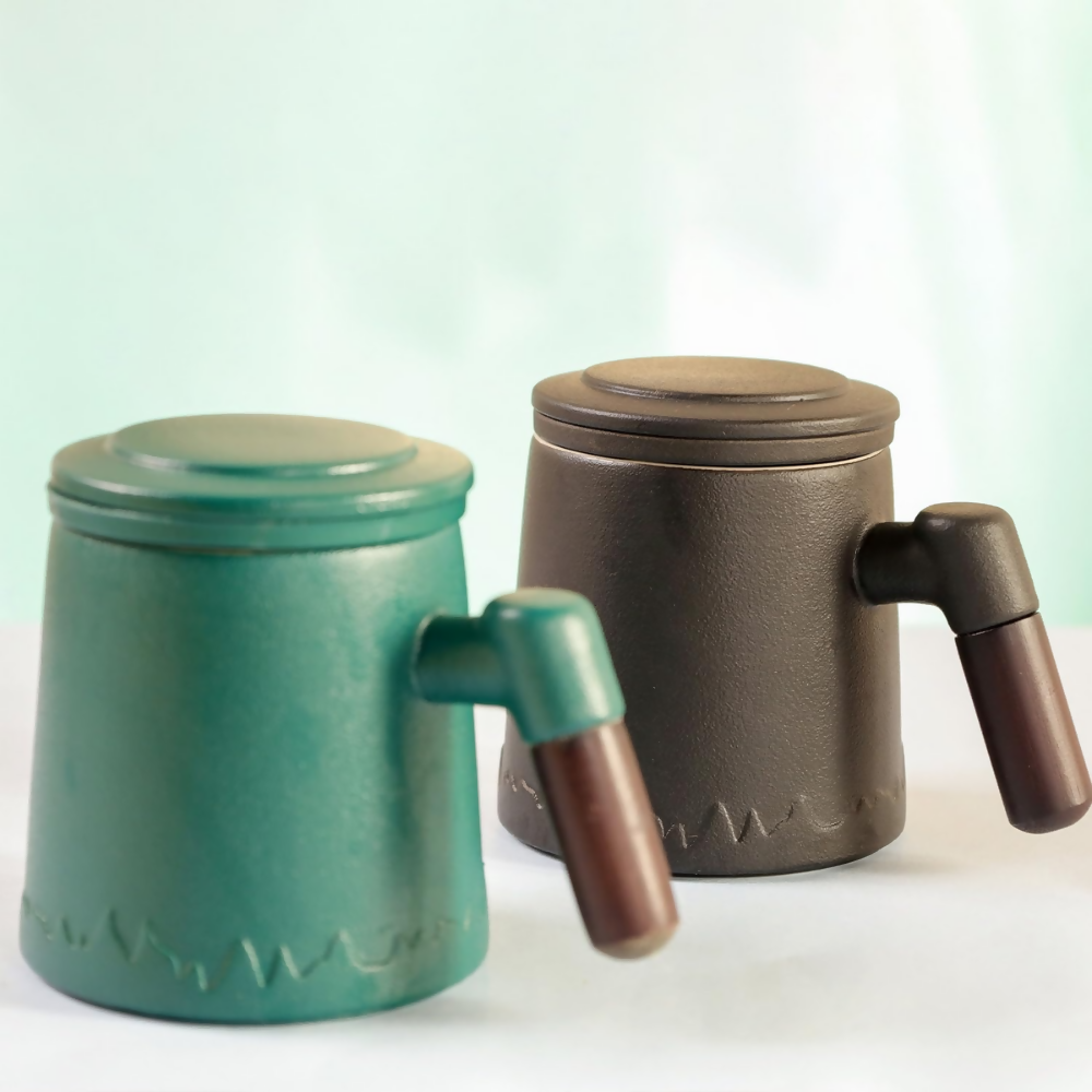Udyan Tea Infuser Mug - Forest Green | Grocsy