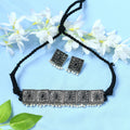 Mominos Fashion Johar Kamal Statement Silver-Plated Brass Finish Kundan/Pearls Choker For Women (Black) | Grocsy