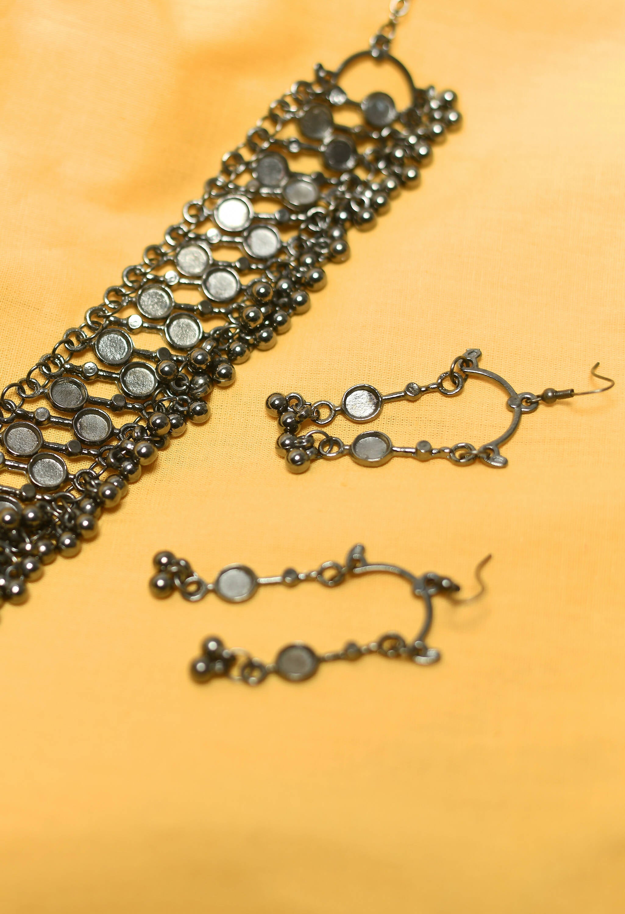Mominos Fashion Johar Kamal Black-Plated Brass Finish Choker For Women | Grocsy