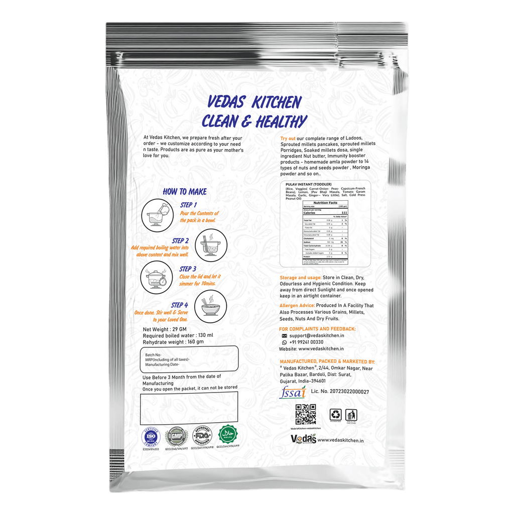 Vedas Kitchen Pulav Instant (Toddlers) | Grocsy