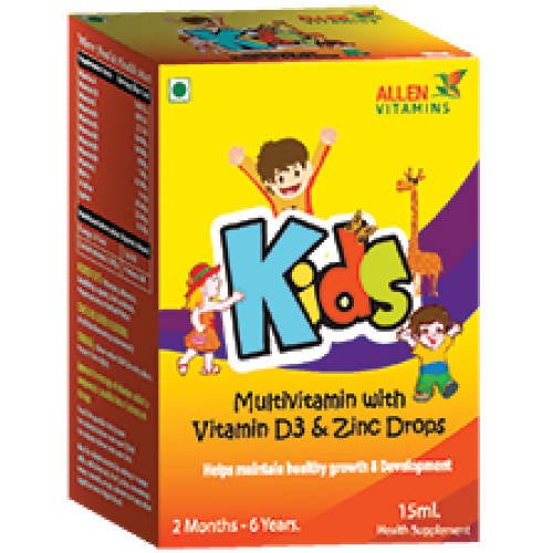Allen Homeopathy Multi Vitamin With Vitamin D3 & Zinc Drops for Kids | Grocsy